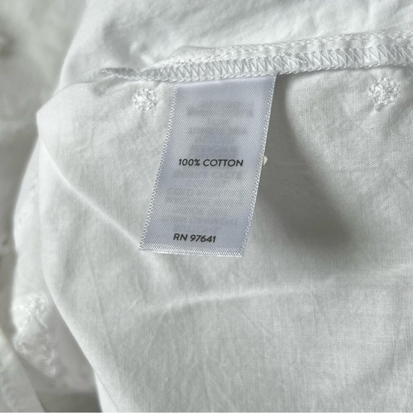 🆕 J. Jill White Embroidered Long Sleeve Button Down Blouse - Picture 8 of 8
